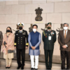 Union Minister for Tourism & Culture Shri G. Kishan Reddy attends the Retreat Ceremony at National War Memorial and pays tribute to the martyrs