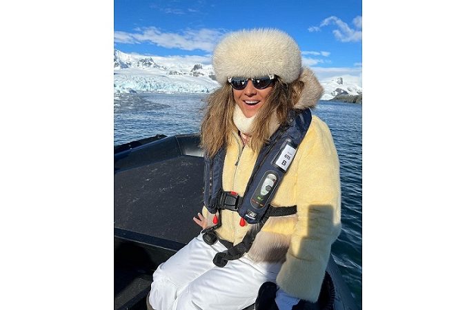 Humanitarian Meera Gandhi supports the climate change campaign in Antartica
